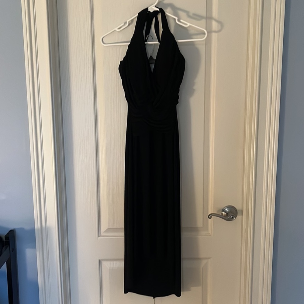 Casual black halter dress